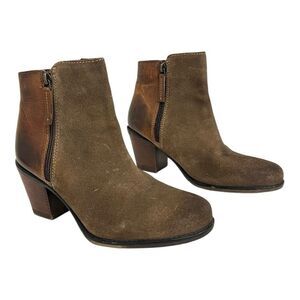 Roan by Bed Stu Size 8.5 Lina Suede Leather Brown Zip Up Ankle Boot